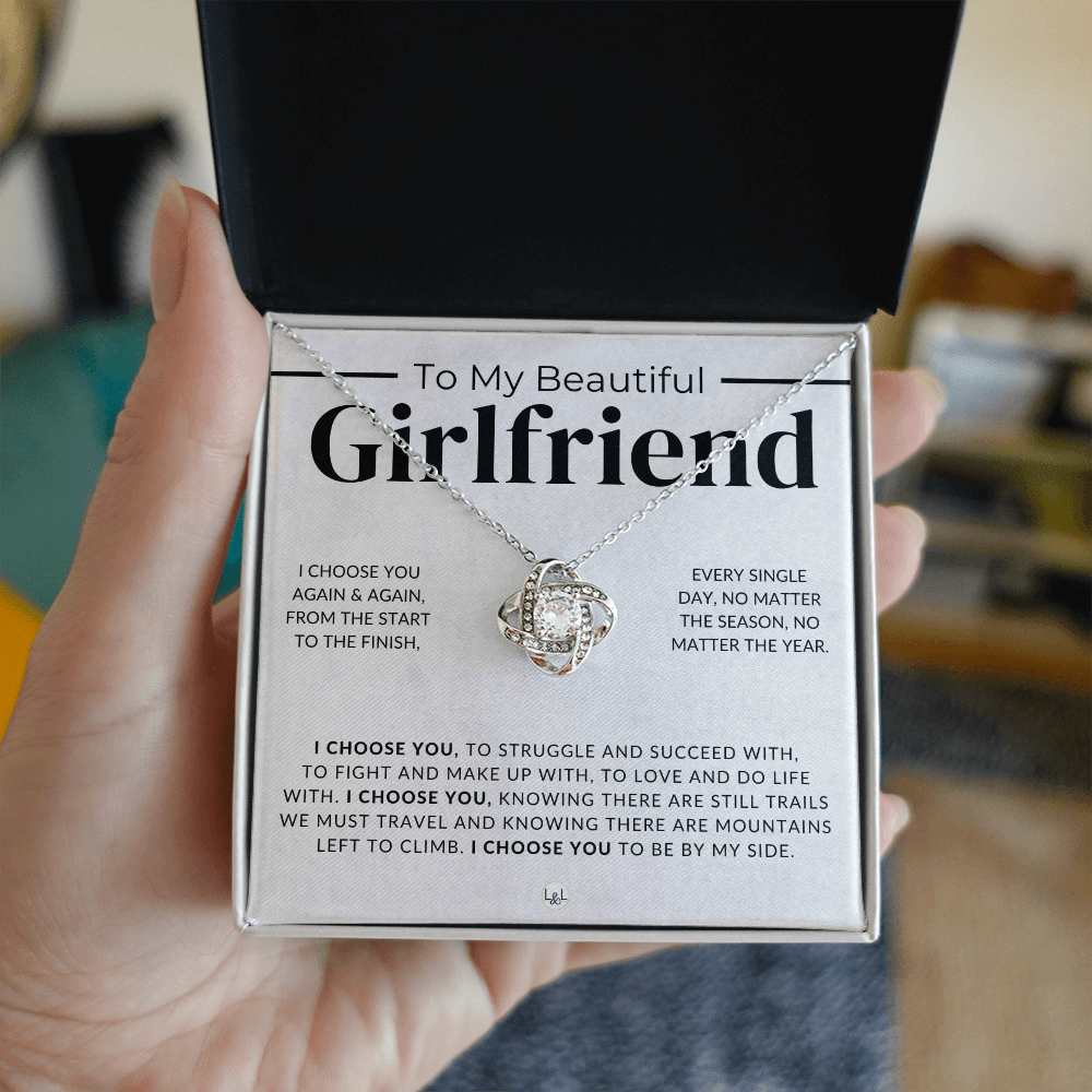 My Beautiful Girlfriend - I Choose You - Thoughtful and Romantic Gift for Her - Soulmate Necklace - Christmas, Valentine's