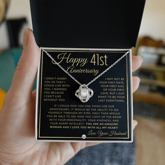 41st Anniversary Gift For Wife - Beautiful Women's Pendant Necklace + Heartfelt Anniversary Message