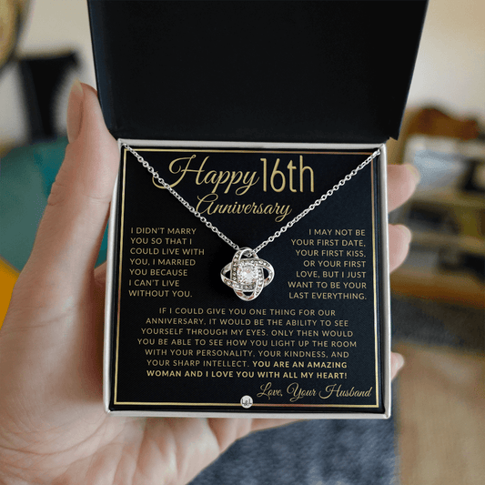 16th Anniversary Gift For Wife - Beautiful Women's Pendant Necklace + Heartfelt Anniversary Message