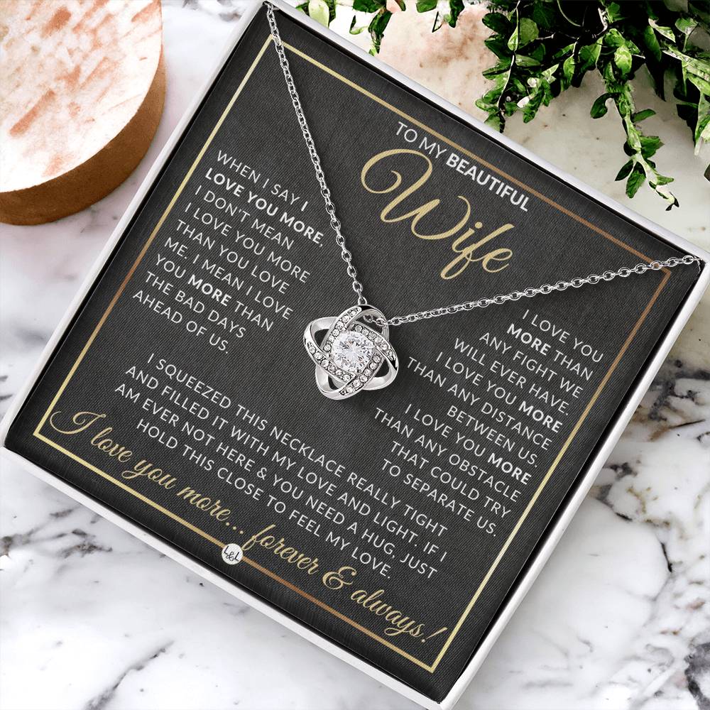 To My Beautiful Wife - Pendant Necklace - Sentimental and Romantic Christmas Gift, Valentine's Day, Birthday or Anniversary Present