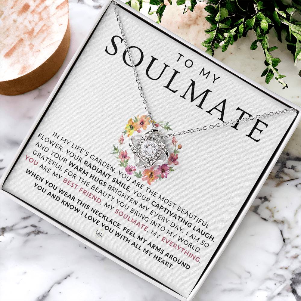 Romantic Gift For Her - To My Soulmate - The Beauty You Bring - Beautiful Women's Pendant + Heartfelt Message - Perfect Christmas Gift, Valentine's Day, Birthday or Anniversary Present