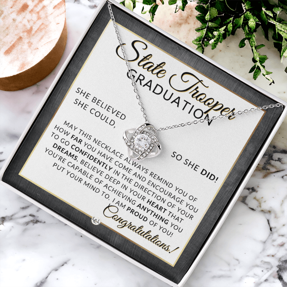 State Trooper Graduation Gifts For Her, New Female Police Officer, Law Enforcement Officer - Meaningful Milestone Necklace