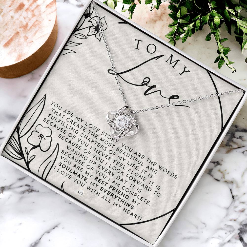 Romantic Gift For My Love - Beautiful Women's Pendant + Heartfelt Message - Perfect Christmas Gift, Valentine's Day, Birthday or Anniversary Present