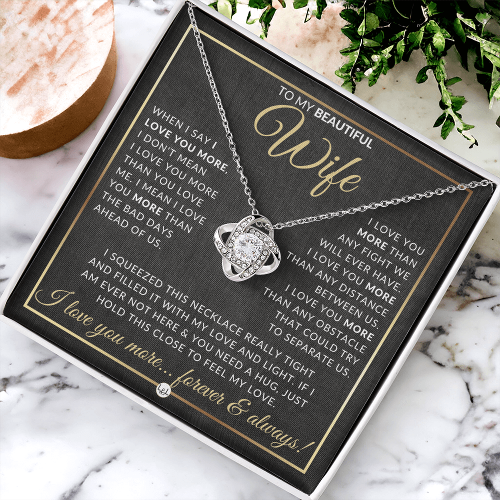 To My Beautiful Wife - Pendant Necklace - Sentimental and Romantic Christmas Gift, Valentine's Day, Birthday, Anniversary
