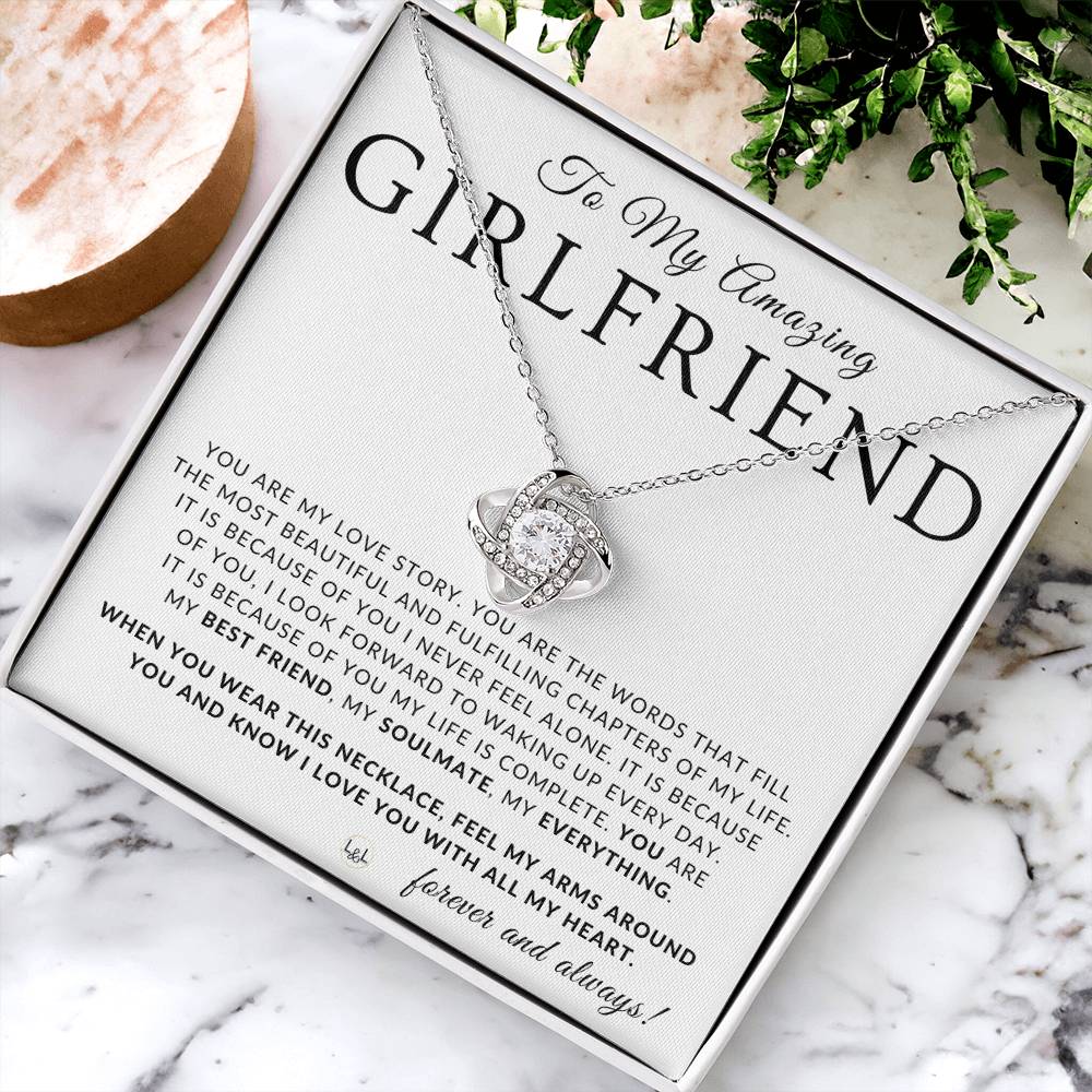Thoughtful Gift For My Girlfriend - Beautiful Women's Pendant + Heartfelt Message - Perfect Christmas Gift, Valentine's Day, Birthday or Anniversary Present