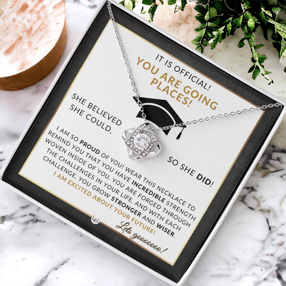 Master's Degree Grad Gift For Her - Beautiful Necklace + Heartfelt Graduation Message - Masters Program Graduation