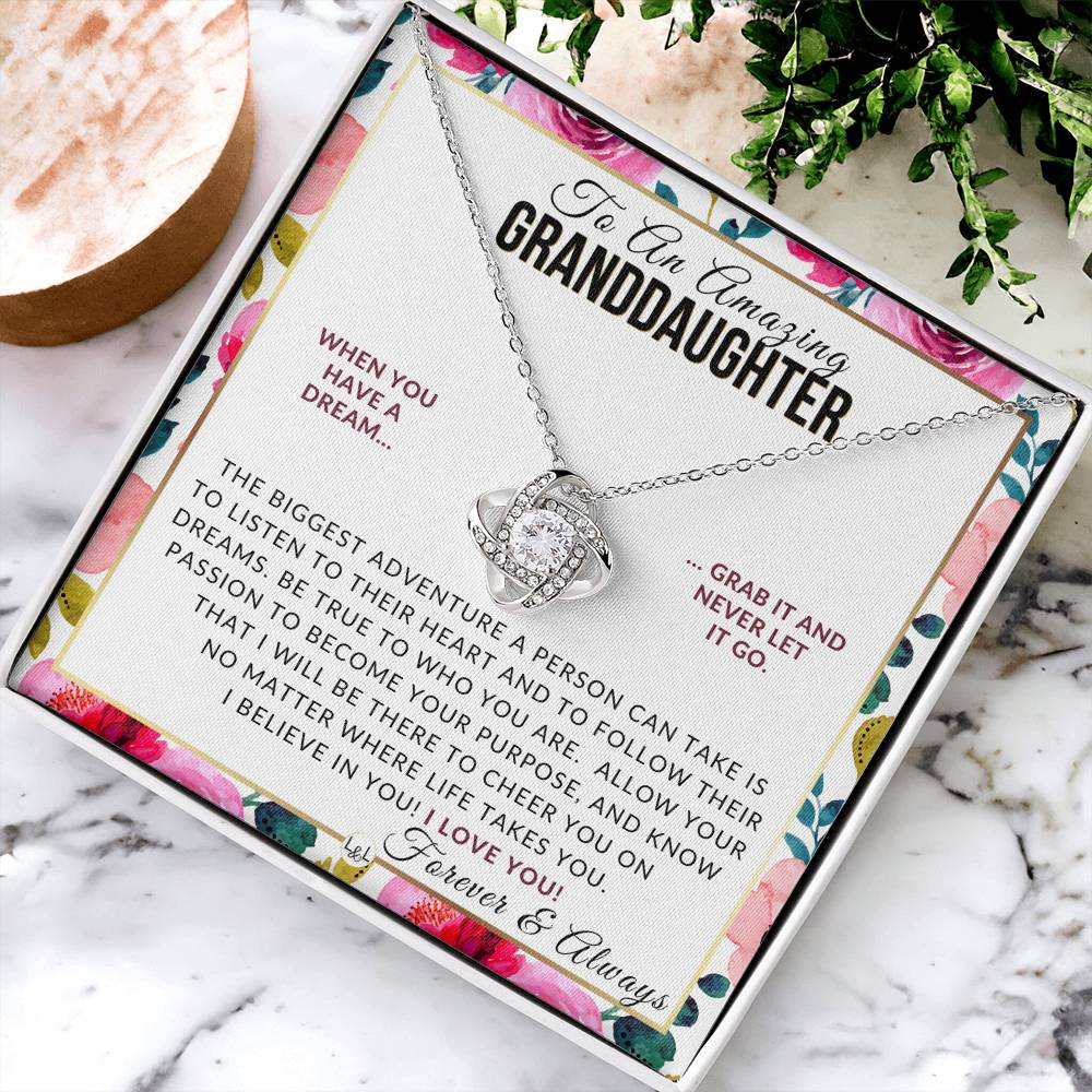 Granddaughter Gift - Follow Your Dreams - Meaningful Granddaughter Gift For Her Birthday, Christmas or For Graduation