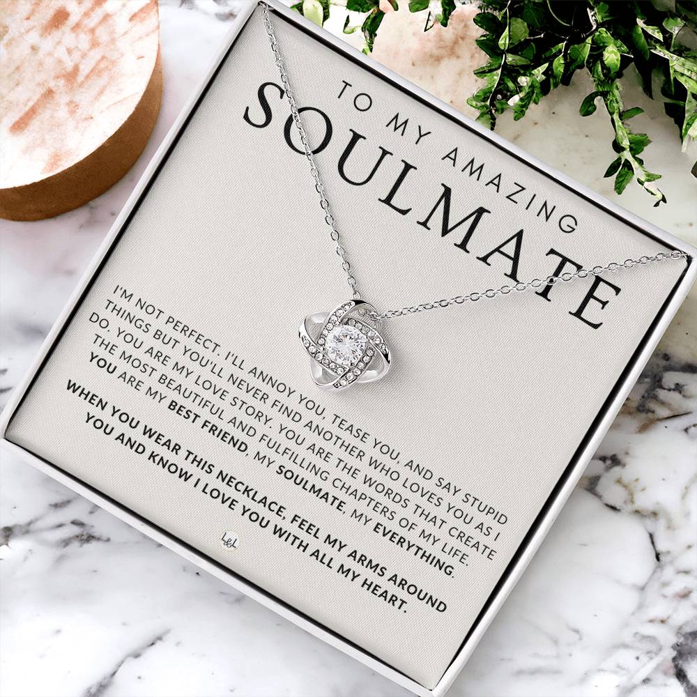 Sentimental Gift For My Soulmate - Beautiful Women's Pendant + Heartfelt Message - Perfect Christmas Gift, Valentine's Day, Birthday or Anniversary Present