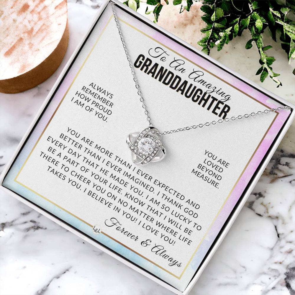 Granddaughter Gift - I Thank God - Meaningful Granddaughter Gift For Her Birthday, Christmas or For Graduation
