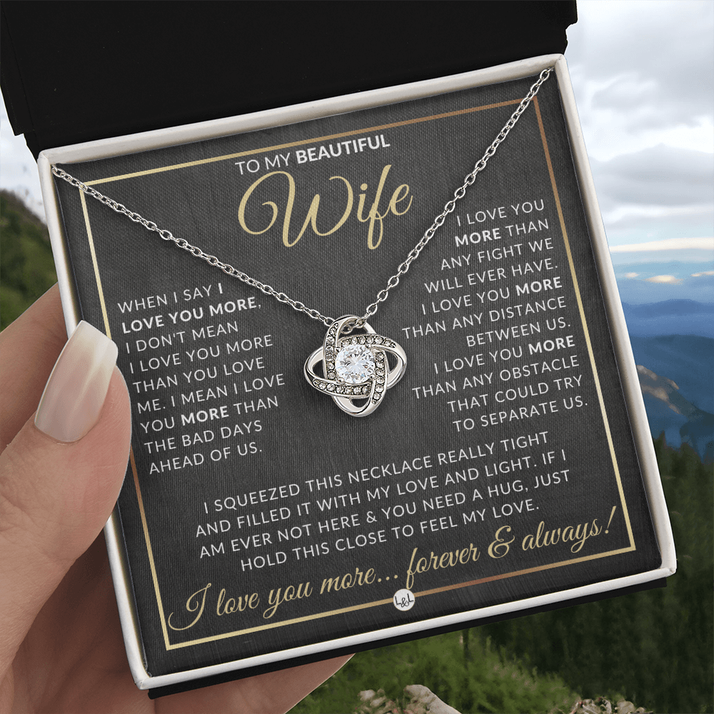 To My Beautiful Wife - Pendant Necklace - Sentimental and Romantic Christmas Gift, Valentine's Day, Birthday, Anniversary