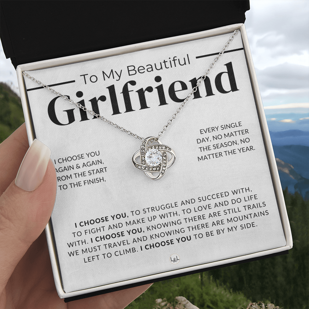 My Beautiful Girlfriend - I Choose You - Thoughtful and Romantic Gift for Her - Soulmate Necklace - Christmas, Valentine's