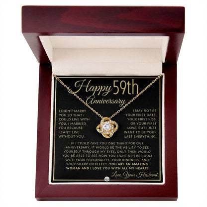 59th Anniversary Gift For Wife - Beautiful Women's Pendant Necklace + Heartfelt Anniversary Message - Liliana and Liam