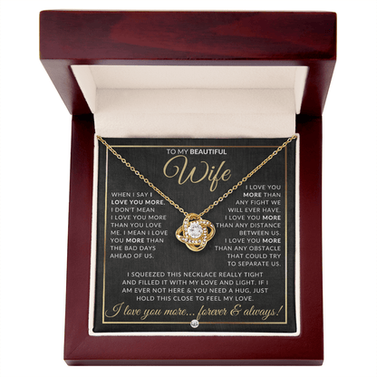 To My Beautiful Wife - Pendant Necklace - Sentimental and Romantic Christmas Gift, Valentine's Day, Birthday, Anniversary