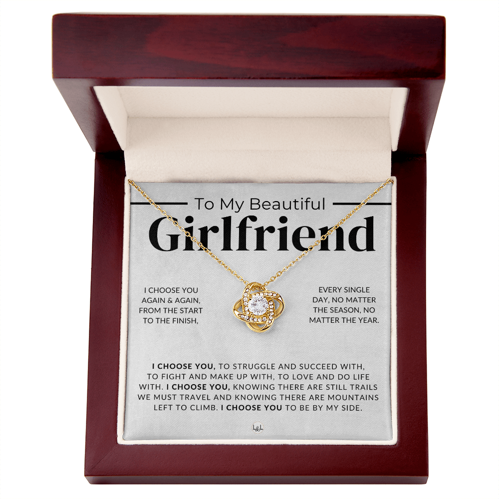My Beautiful Girlfriend - I Choose You - Thoughtful and Romantic Gift for Her - Soulmate Necklace - Christmas, Valentine's