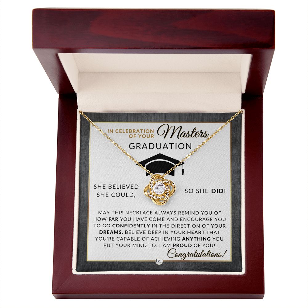 Master's Graduation Gift For Her - Mastering Success: Graduation Necklace for Women Who've Completed Their Master's Degree - 2024 Graduation Gift Idea For Her