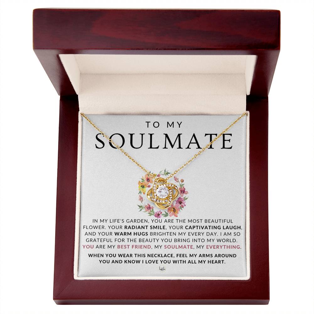 Romantic Gift For Her - To My Soulmate - The Beauty You Bring - Beautiful Women's Pendant + Heartfelt Message - Perfect Christmas Gift, Valentine's Day, Birthday or Anniversary Present