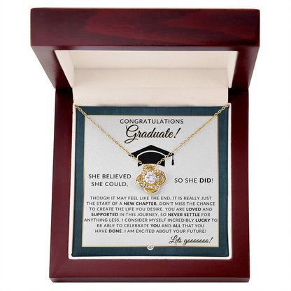 Graduation Party Gift Idea For Her - Beautiful Necklace + Heartfelt Graduation Message - Graduation Gifts For Her - Liliana and Liam