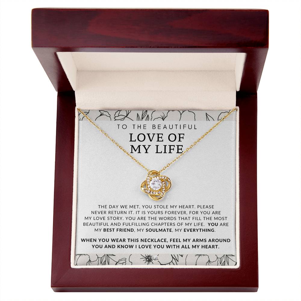 Meaningful Gift For Her - The Love of My Life - Beautiful Women's Pendant + Heartfelt Message - Perfect Christmas Gift, Valentine's Day, Birthday or Anniversary Present