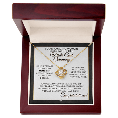 White Coat Ceremony Necklace for the Aspiring Medical Professional - Graduation Necklace - Liliana and Liam