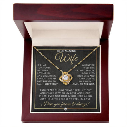 Romantic Gift For Wife - Beautiful Women's Pendant Necklace For Your Wife + Heartfelt Messag