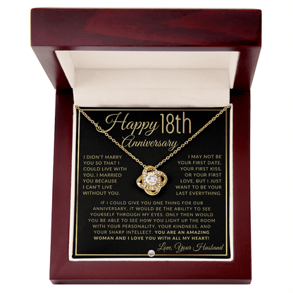 18th Anniversary For Wife - Elegant Knot Pendent Necklace - Liliana and Liam