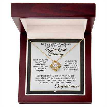 White Coat Ceremony Gifts, Pharmacy School , Nurse, Vet, Dentist, Veterinarian, Physical Therapy Graduation - Pendant Necklace - Graduation Gift Idea For Her - Liliana and Liam