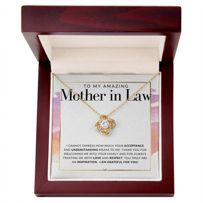 Mother In Law Necklace With Heartfelt Message - Great For Mother's Day, Christmas, Her Birthday, Or As An Encouragement Gift - Liliana and Liam