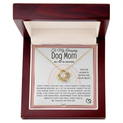 For A Grieving Dog Mom - Dog Memorial Gift, Dog Loss Keepsake, Dog in Heaven - Condolence And Comfort Sympathy Gift Dog Mom Keepsake Necklace - Liliana and Liam