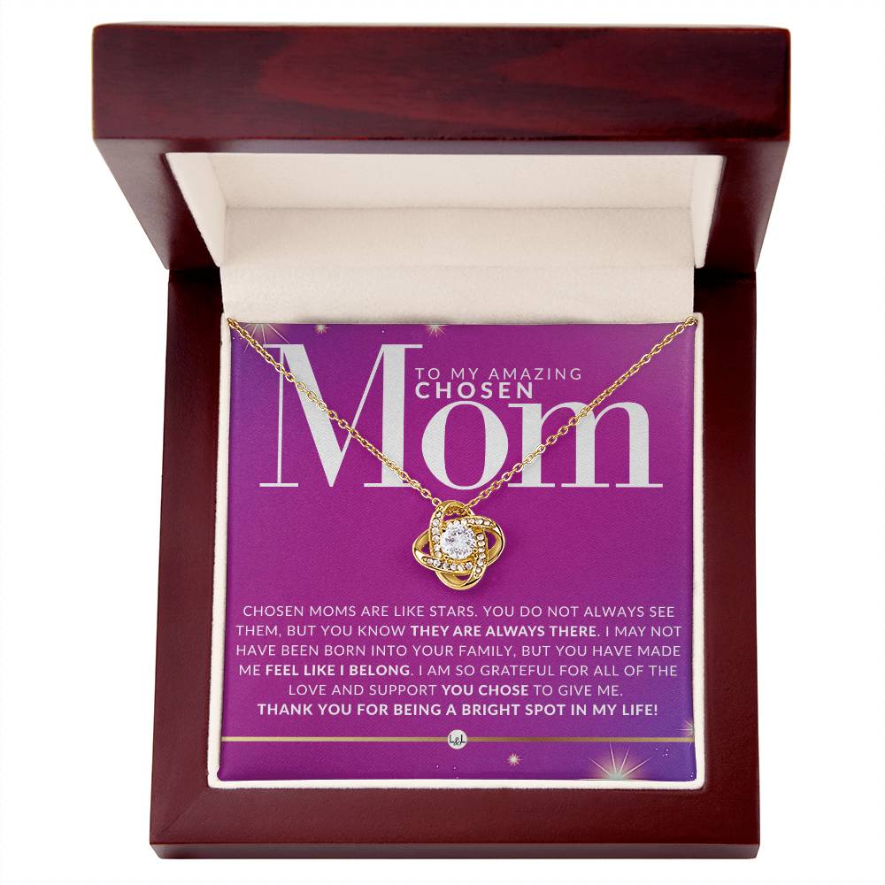 Gift for Chosen Mom, Bonus Mom Gift - Beautiful Women's Pendant Necklace + Heartfelt Message For Second Mom - Great For Mother's Day, Christmas, Her Birthday, Or As An Encouragement Gift - Liliana and Liam