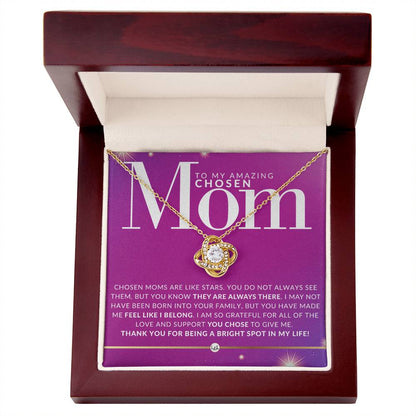 Gift for Chosen Mom, Bonus Mom Gift - Beautiful Women's Pendant Necklace + Heartfelt Message For Second Mom - Great For Mother's Day, Christmas, Her Birthday, Or As An Encouragement Gift - Liliana and Liam