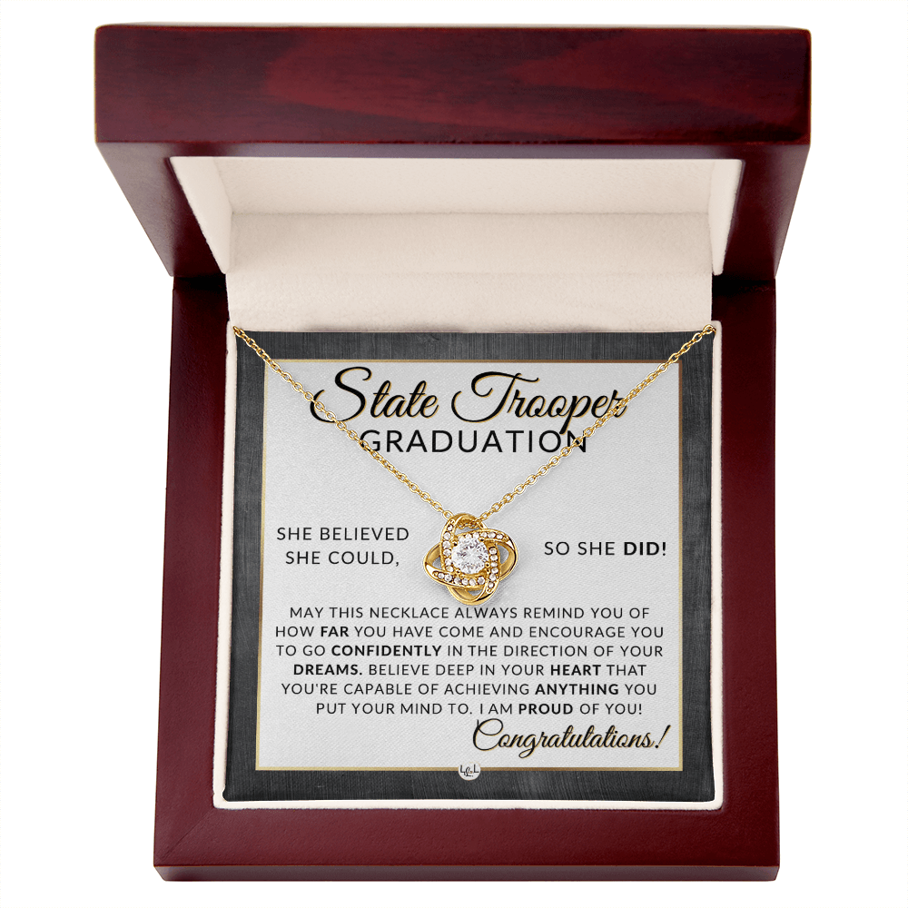State Trooper Graduation Gifts For Her, New Female Police Officer, Law Enforcement Officer - Meaningful Milestone Necklace