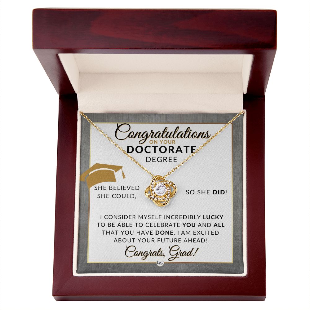 Graduation Gift For A Woman Who Earned Her Doctorate Degree - Meaningful Milestone Necklace - 2023 Ph.D. Graduation Gift For Her