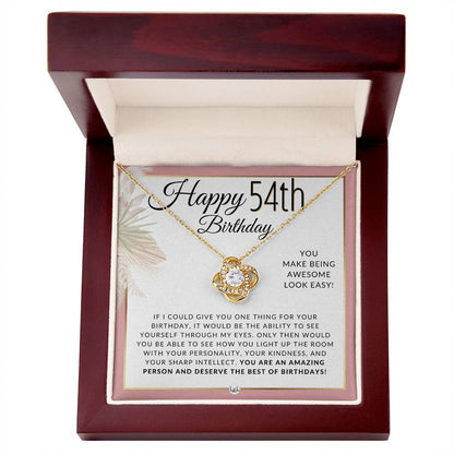 54th Birthday Gift Idea For Her - Necklace For 54 Year Old Birthday - Necklace For 54 Year Old Woman - Beautiful Birthday Pendant Jewelry - Liliana and Liam