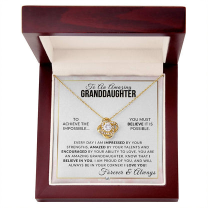 Granddaughter Gift - I Believe In You - Meaningful Granddaughter Gift For Her Birthday, Christmas or For Graduation - Liliana and Liam