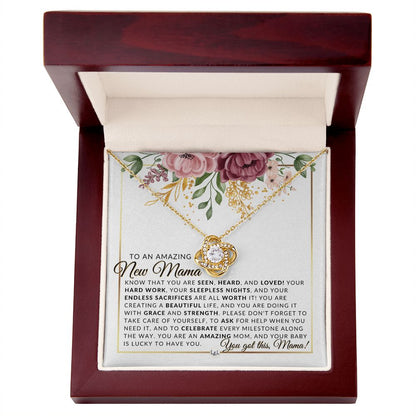 New Mama - Beautiful Pendant Necklace To Celebrate Mom - Great Birthday, Mother's Day or Christmas Gift Idea For Her - Liliana and Liam