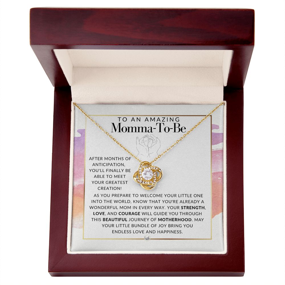 Momma To Be Necklace - Beautiful Pendant Necklace To Celebrate Mom - Great Birthday, Mother's Day or Christmas Gift Idea For Her