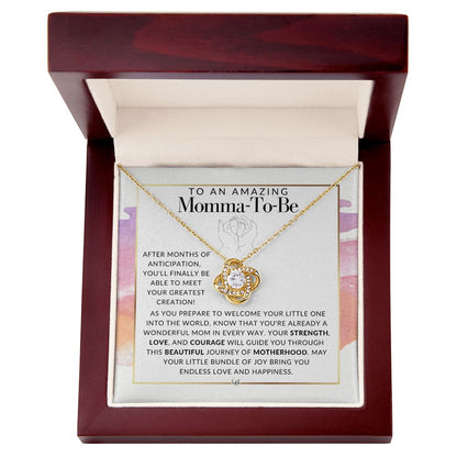 Momma To Be Necklace - Beautiful Pendant Necklace To Celebrate Mom - Great Birthday, Mother's Day or Christmas Gift Idea For Her - Liliana and Liam