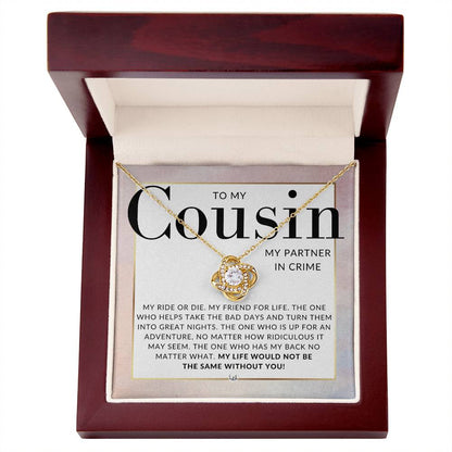 Gift For My Female Cousin - Beautiful Women's Pendant Necklace For Your Girl Cousin + Heartfelt Message For Her - Liliana and Liam