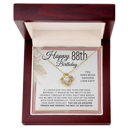 88th Birthday - Knot Pendent Necklace - Gift For Her - Liliana and Liam