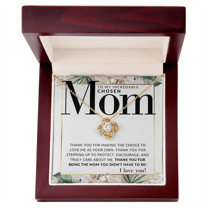 Chosen Mom - Knot Pendent Necklace - Gift For Step/Bonus Mom - Liliana and Liam