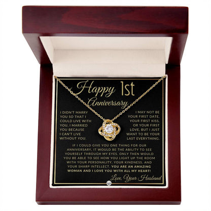 1st Anniversary Gift For Wife - Beautiful Women's Pendant Necklace + Heartfelt Anniversary Message - Liliana and Liam