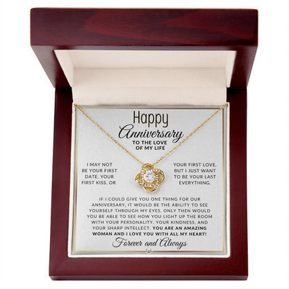 Anniversary Gift For Your Wife, Girlfriend or Fiancée - Your Last Everything - Beautiful Women's Pendant Necklace + Heartfelt Anniversary Message - Liliana and Liam