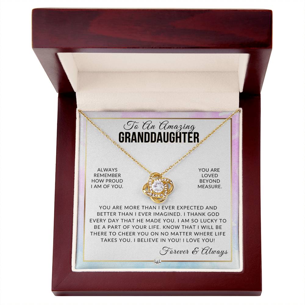 Granddaughter Gift - I Thank God - Meaningful Granddaughter Gift For Her Birthday, Christmas or For Graduation