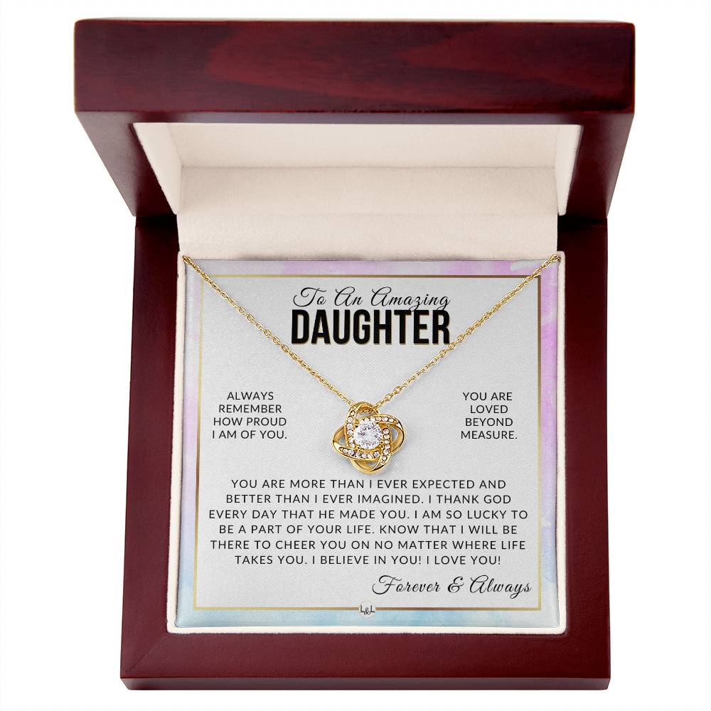 Daughter Gift - I Thank God - Meaningful Gift For Her Birthday, Christmas or For Graduation - Liliana and Liam