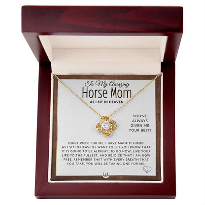 I Have Made It Home - For Mourning Horse Mom - Horse Memorial Gift, Horse Loss Keepsake, Horse in Heaven - Condolence And Comfort Sympathy Gift - Grieving Horse Mom Keepsake Necklace - Liliana and Liam