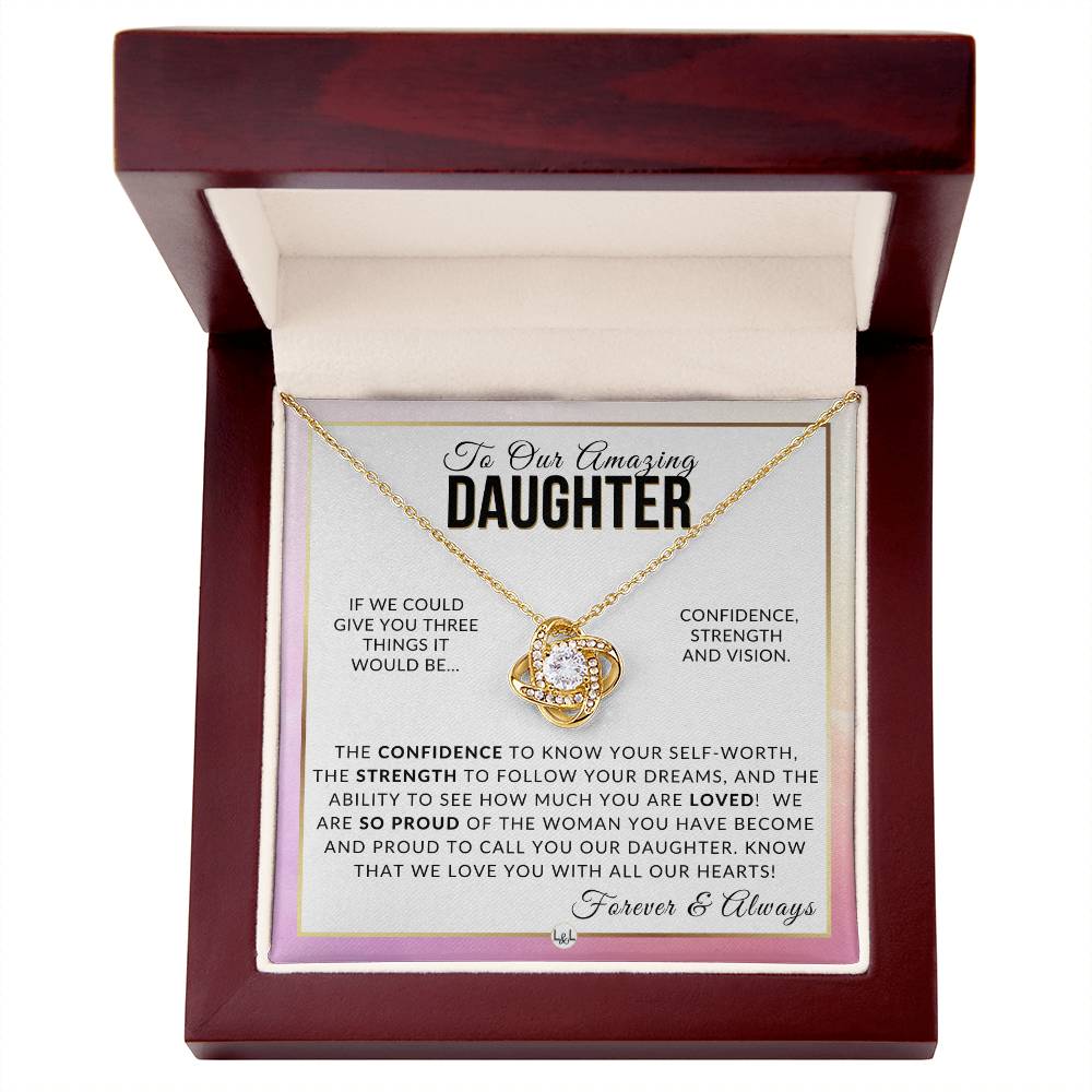 Gift For Our Daughter - Forever and Always - Meaningful Gift For Her Birthday, Christmas or For Graduation - Liliana and Liam