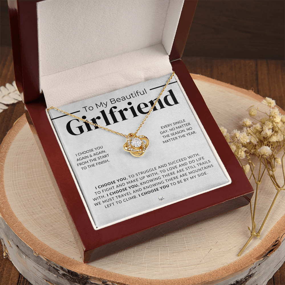 My Beautiful Girlfriend - I Choose You - Thoughtful and Romantic Gift for Her - Soulmate Necklace - Christmas, Valentine's