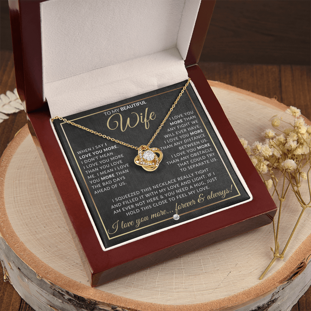 To My Beautiful Wife - Pendant Necklace - Sentimental and Romantic Christmas Gift, Valentine's Day, Birthday, Anniversary