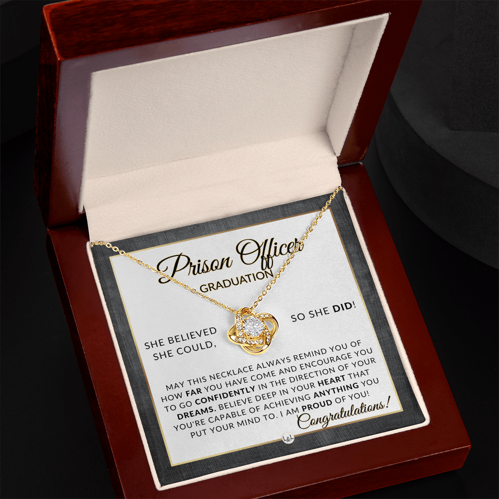 Prison Officer Graduation Gifts For Her, New Female Police Officer, Law Enforcement Officer - Meaningful Milestone Necklace
