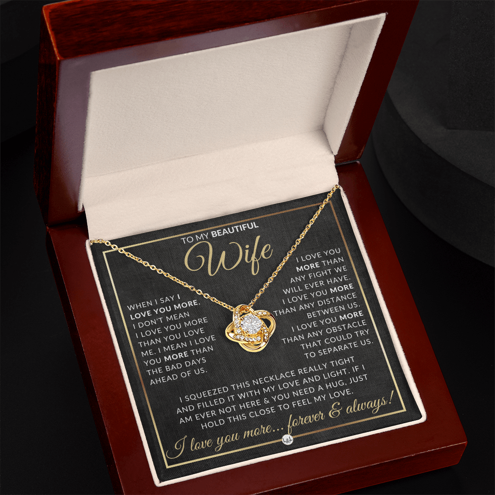 To My Beautiful Wife - Pendant Necklace - Sentimental and Romantic Christmas Gift, Valentine's Day, Birthday, Anniversary